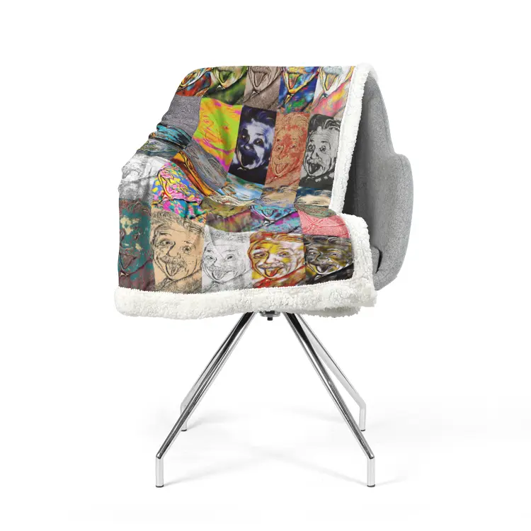 60"x78" Double-sided super soft plush blanket - Encore - Albert Einstein Printy6