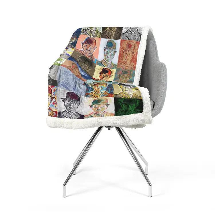 60"x78" Double-sided super soft plush blanket - Encore - Charlie Chaplin Printy6