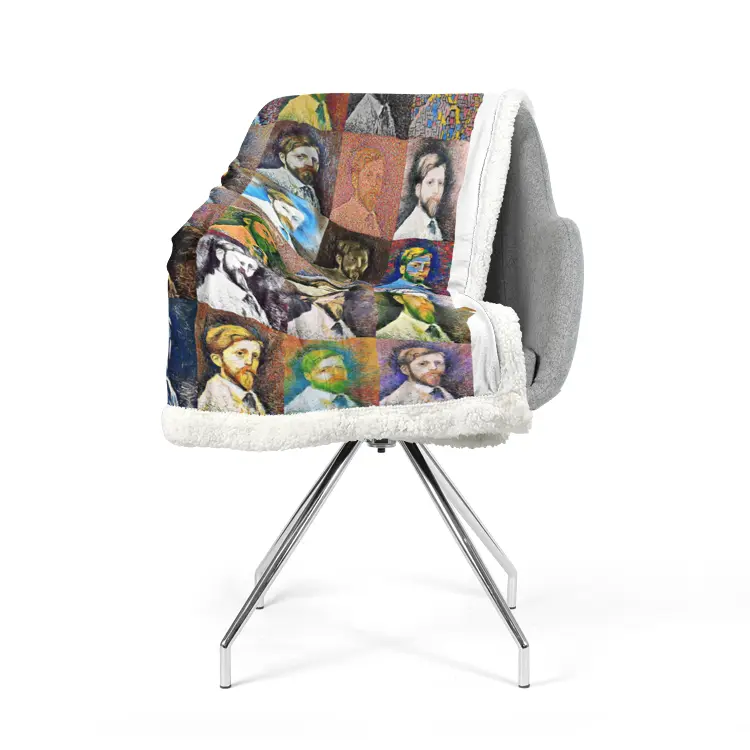 60"x78" Double-sided super soft plush blanket - Encore - Georges Seurat Printy6