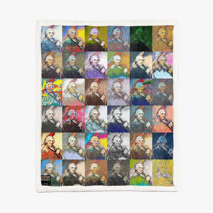 60"x78" Double-sided super soft plush blanket - Encore - Joseph Haydn Printy6