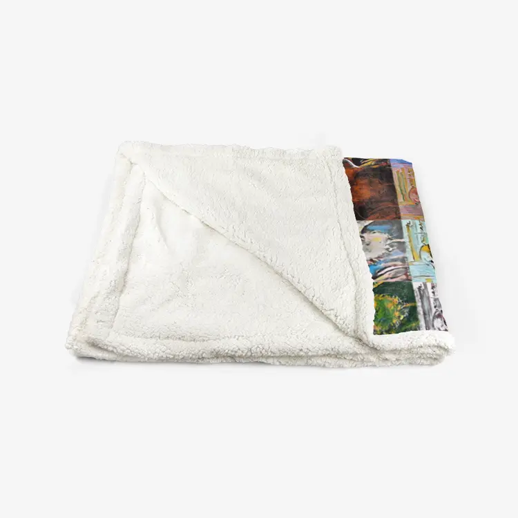 60"x78" Double-sided super soft plush blanket - School of painting - Camille Pissarro Printy6