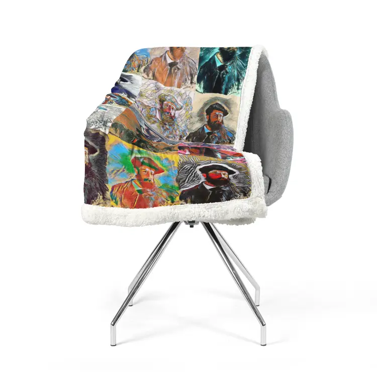 60"x78" Double-sided super soft plush blanket - School of painting - Claude Monet Printy6