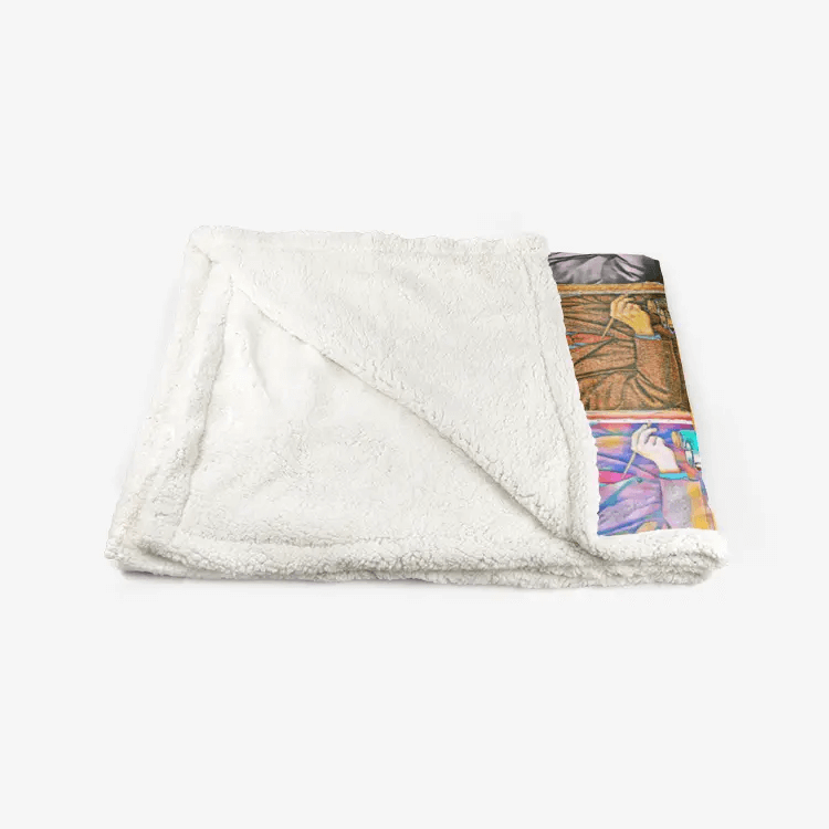 60"x78" Double-sided super soft plush blanket - School of painting - Diego Rivera Printy6