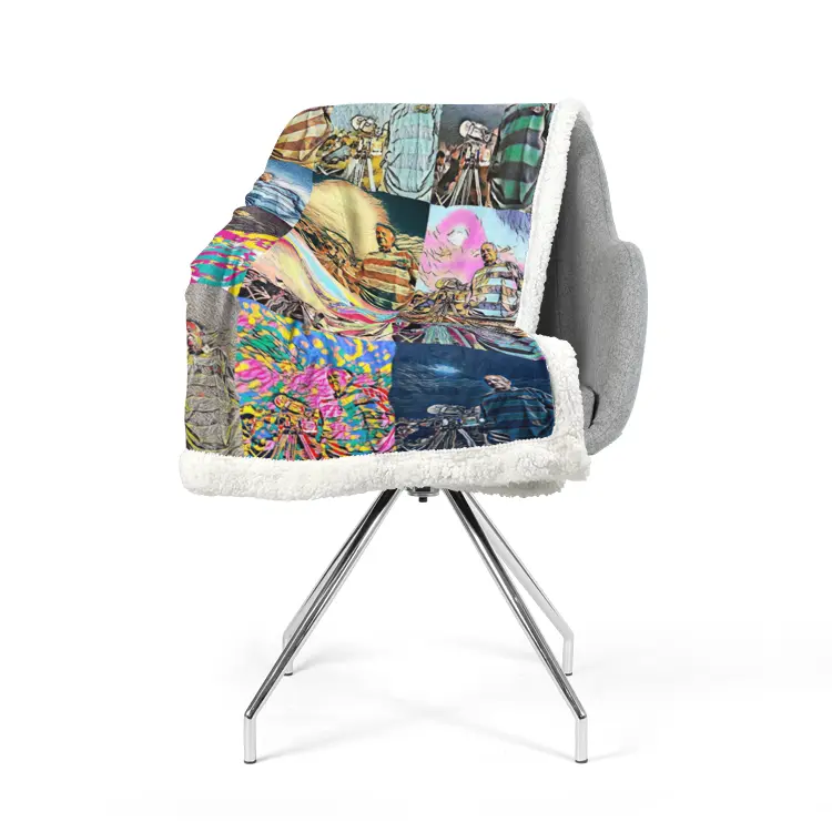 60"x78" Double-sided super soft plush blanket - School of painting - Mohammed Oumouloud Abbazi Printy6