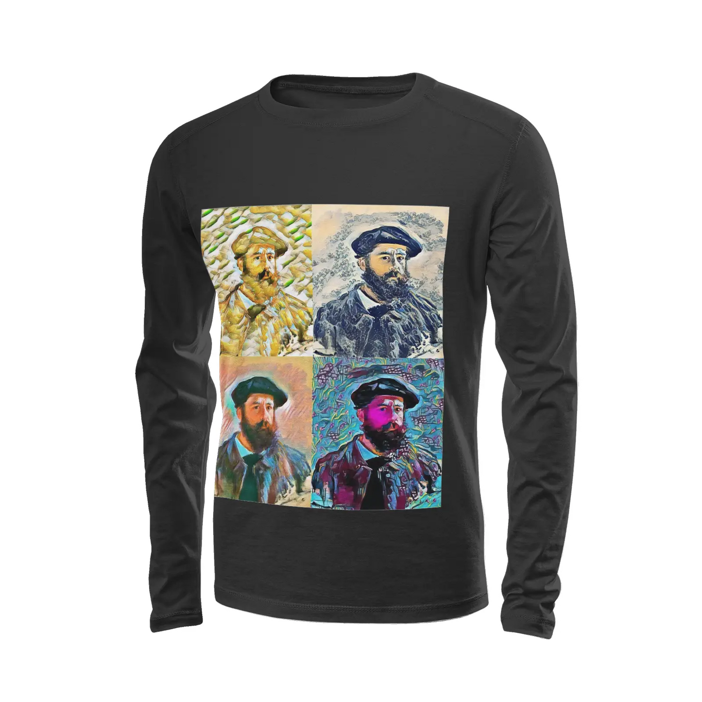 Black long sleeve t-shirt - School of painting - Claude Monet Printy6