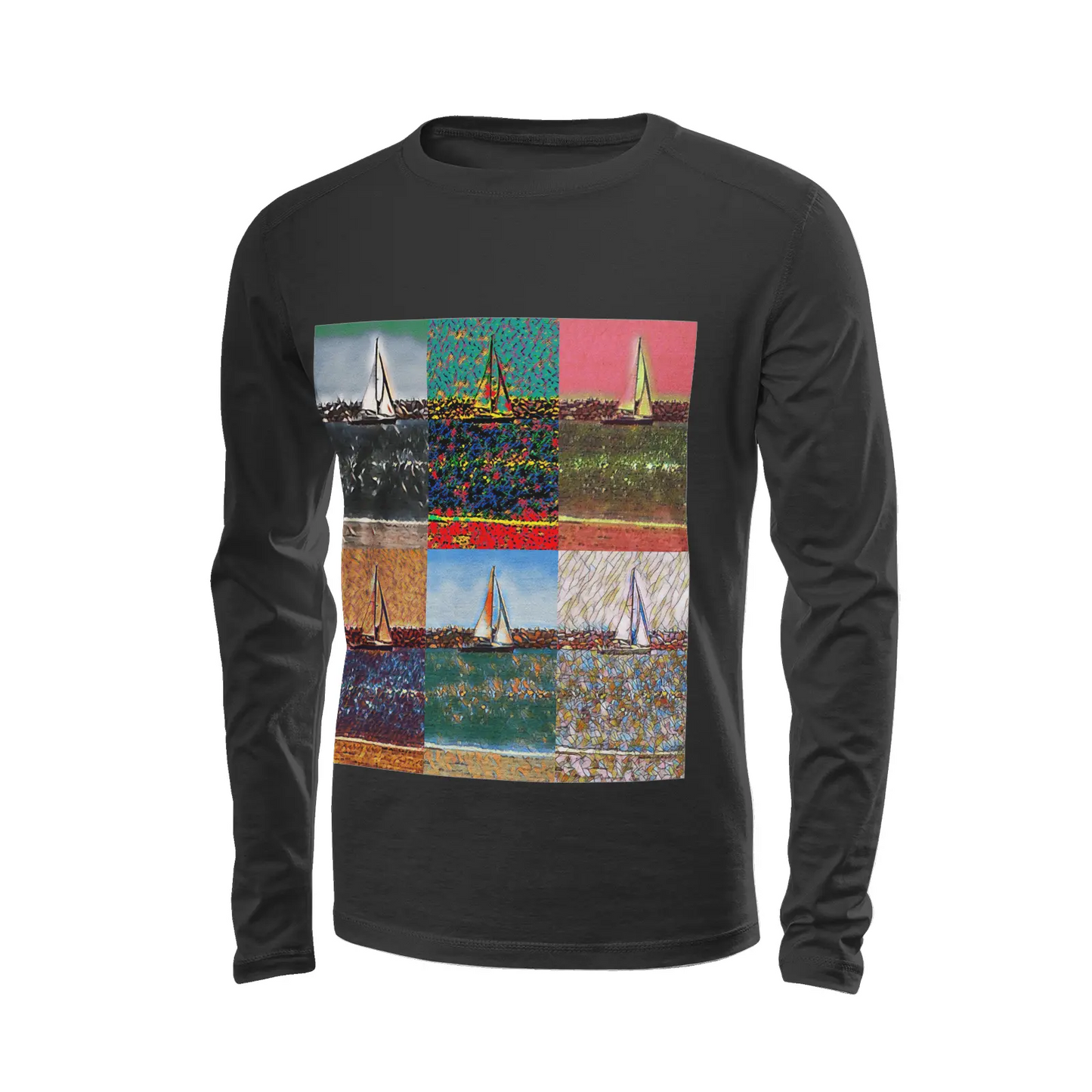 Black long sleeve t-shirt - The show must go on - Marina del Rey Printy6