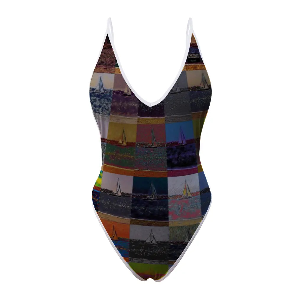 One piece deep V bikini swimsuit - The show must go on - Marina del Rey ThisNew