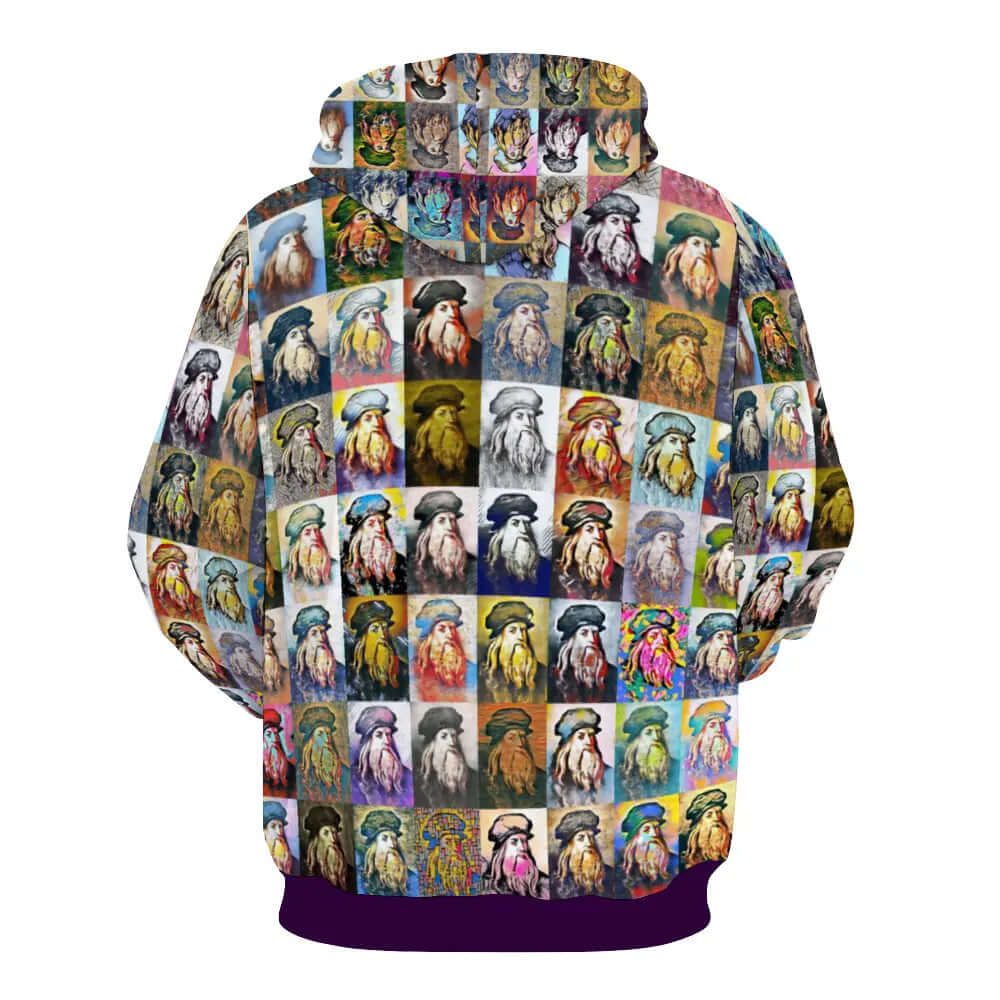 Plush hoodie with pockets - School of painting - Leonardo Da Vinci ThisNew