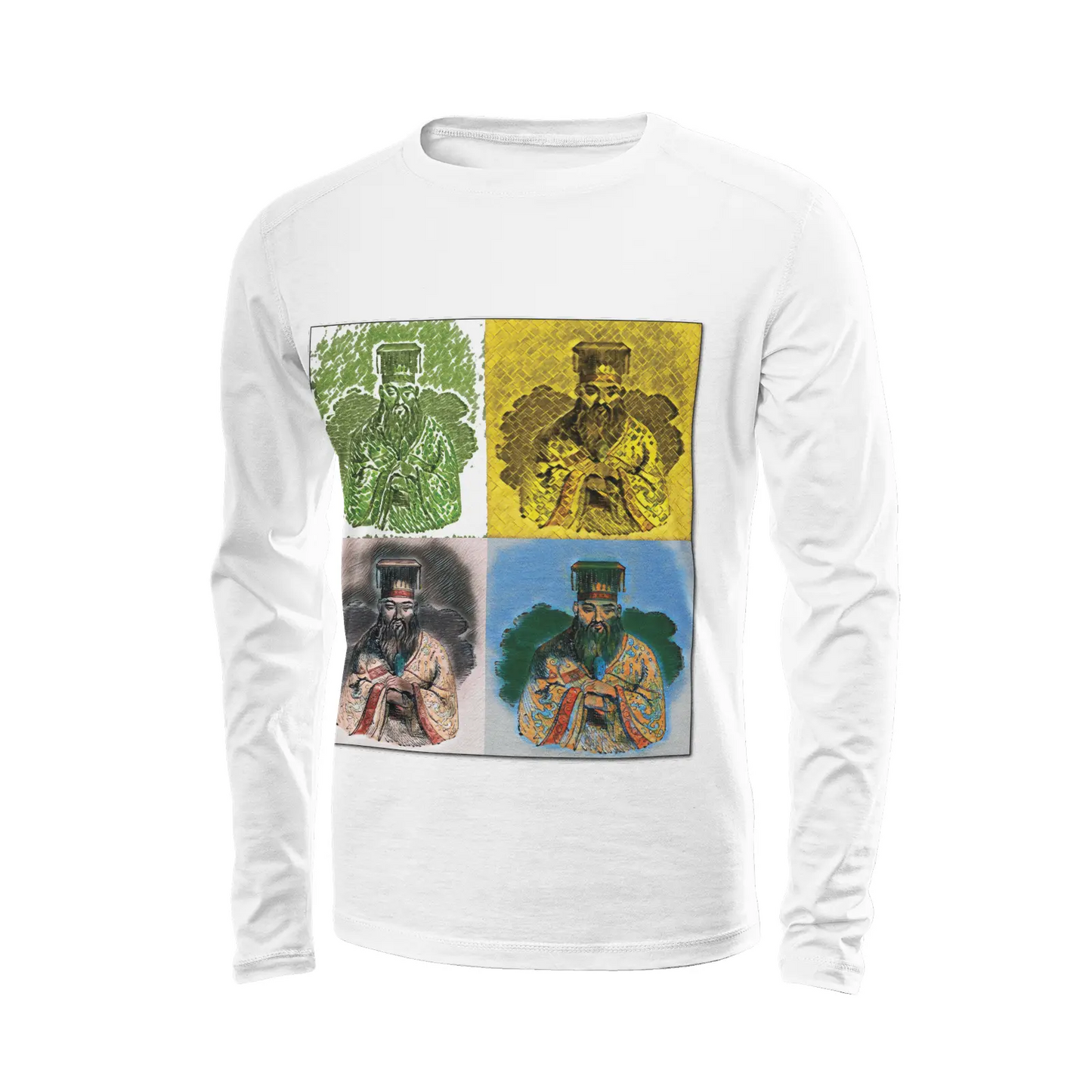 White long sleeve t-shirt - Encore - Confucius Printy6
