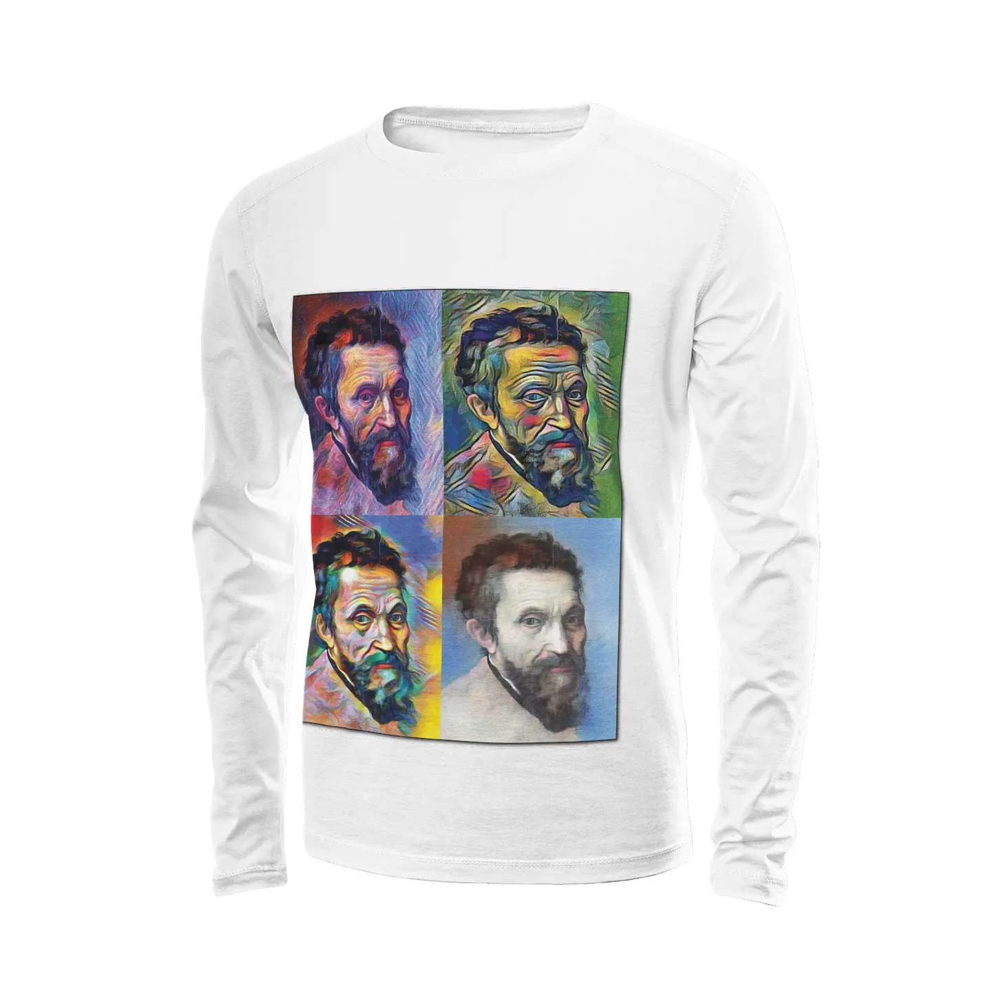White long sleeve t-shirt - School of painting - Michelangelo Buonarroti Printy6