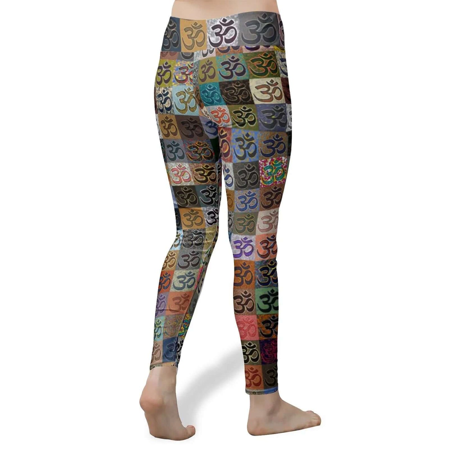 Women's High Waist Yoga Leggings - Encore - Om Printy6