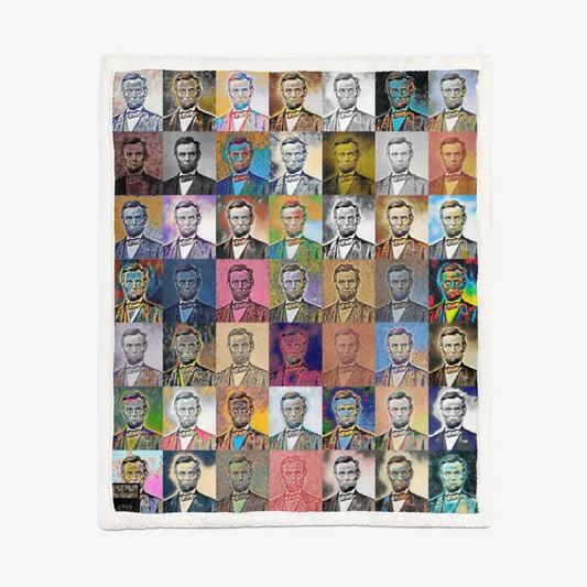 50"x60" Double-sided super soft plush blanket - Encore - Abraham Lincoln Printy6