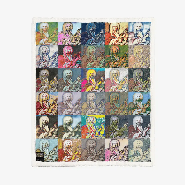 50"x60" Double-sided super soft plush blanket - Encore - Antonio Vivaldi Printy6