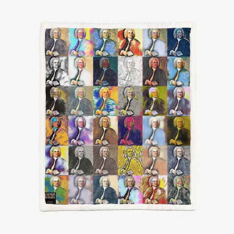 50"x60" Double-sided super soft plush blanket - Encore - Johann Sebastian Bach Printy6