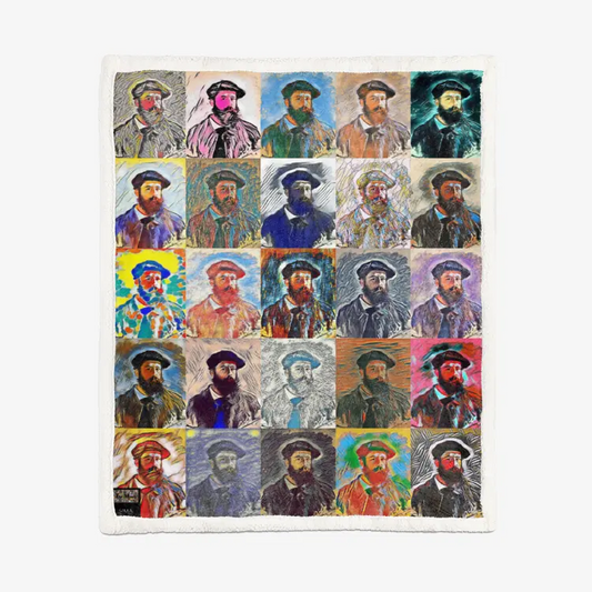 50"x60" Double-sided super soft plush blanket - School of painting - Claude Monet Printy6