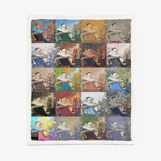 50"x60" Double-sided super soft plush blanket - School of painting - Judith Leyster Printy6