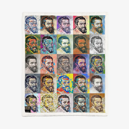 50"x60" Double-sided super soft plush blanket - School of painting - Michelangelo Buonarroti Printy6
