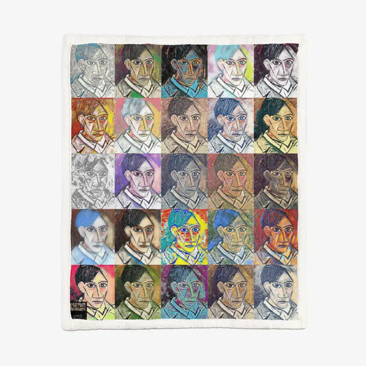 50"x60" Double-sided super soft plush blanket - School of painting - Pablo Picasso Printy6