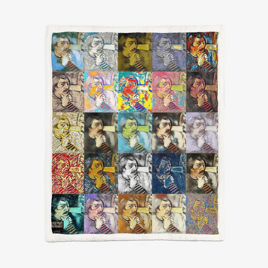 50"x60" Double-sided super soft plush blanket - School of painting - Paul Gauguin Printy6