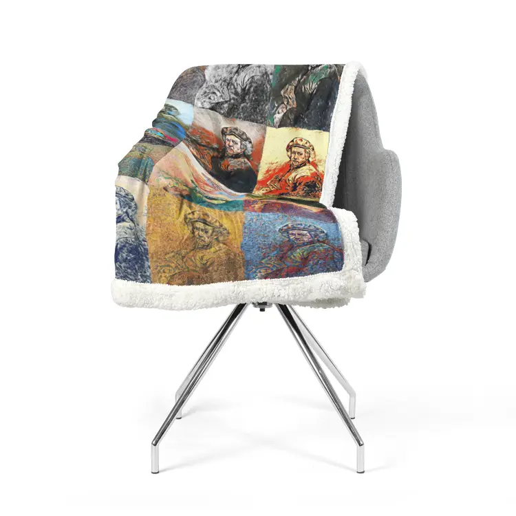 50"x60" Double-sided super soft plush blanket - School of painting - Rembrandt Van Rijn Printy6