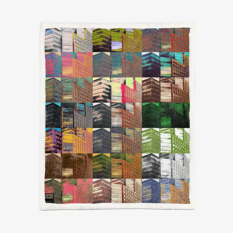 50"x60" Double-sided super soft plush blanket - The show must go on - Playa Vista district Printy6