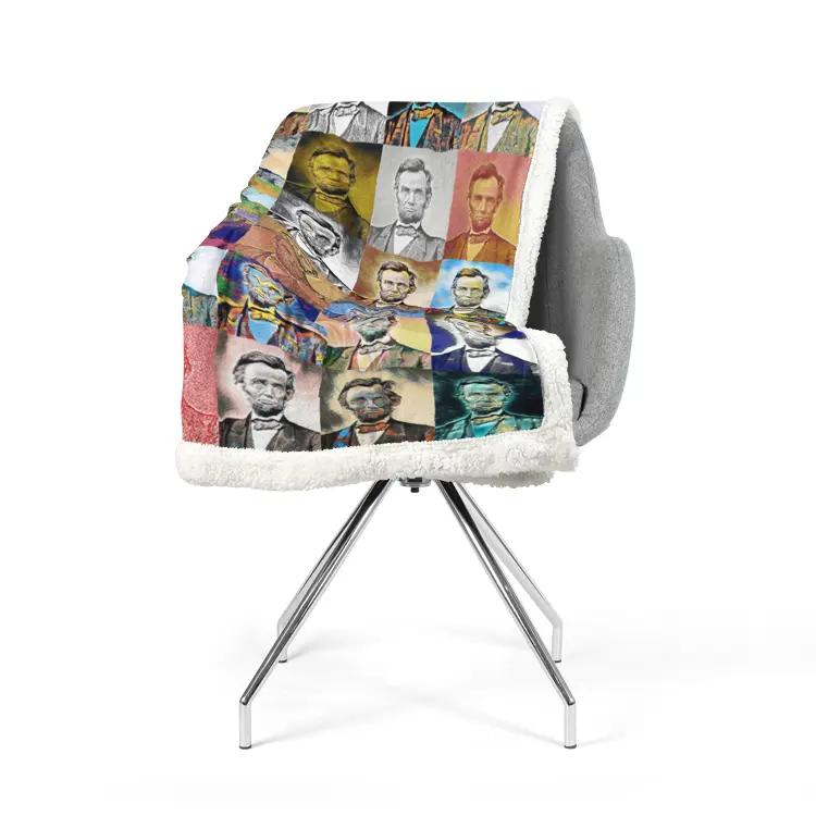 60"x78" Double-sided super soft plush blanket - Encore - Abraham Lincoln Printy6