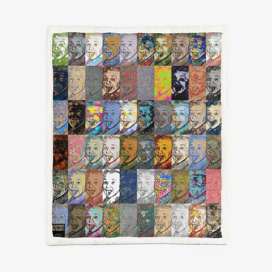60"x78" Double-sided super soft plush blanket - Encore - Albert Einstein Printy6