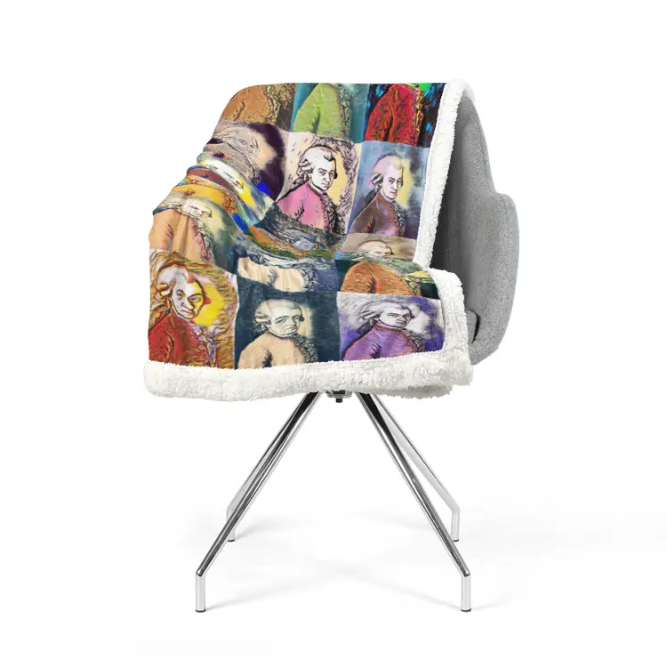 60"x78" Double-sided super soft plush blanket - Encore - Amadeus Mozart Printy6