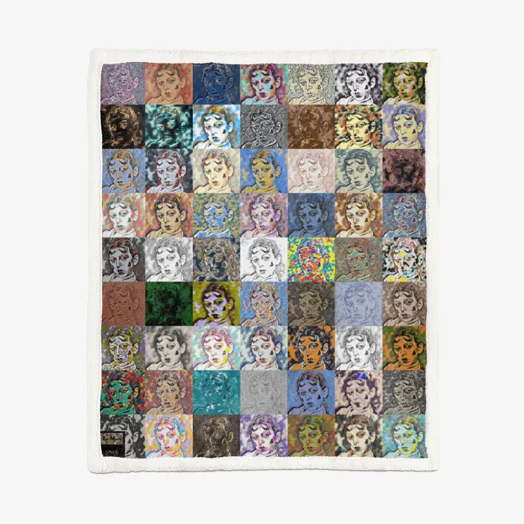 60"x78" Double-sided super soft plush blanket - Encore - Claude Cahun Printy6