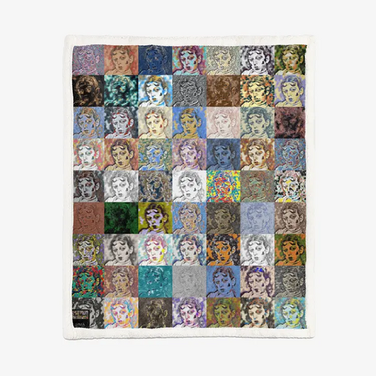 60"x78" Double-sided super soft plush blanket - Encore - Claude Cahun Printy6