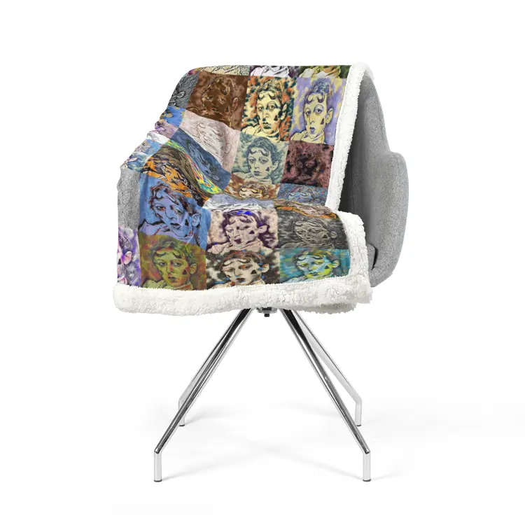 60"x78" Double-sided super soft plush blanket - Encore - Claude Cahun Printy6