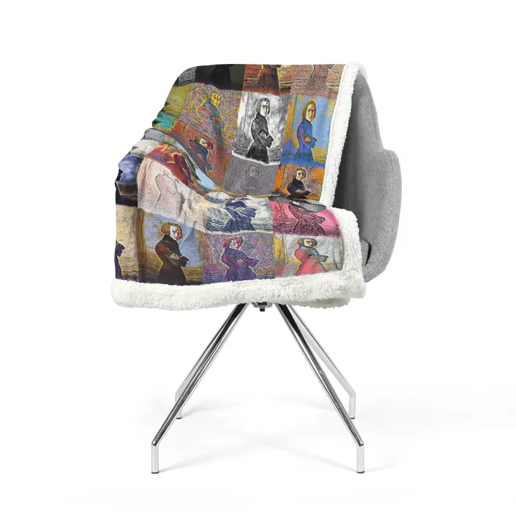 60"x78" Double-sided super soft plush blanket - Encore - Franz Liszt Printy6