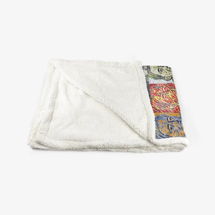 60"x78" Double-sided super soft plush blanket - Encore - Joseph Albers Printy6