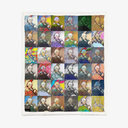 60"x78" Double-sided super soft plush blanket - Encore - Joseph Haydn Printy6