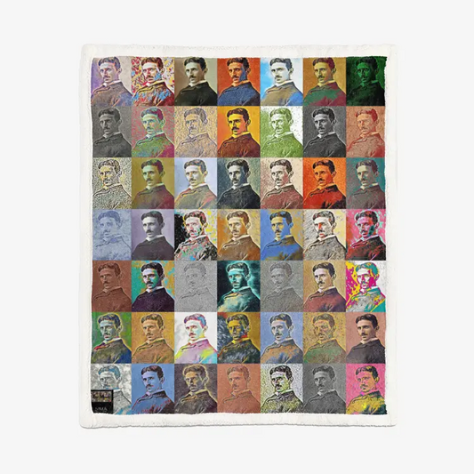 60"x78" Double-sided super soft plush blanket - Encore - Nikola Tesla Printy6