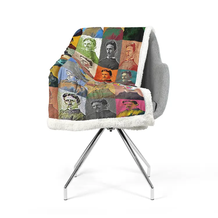 60"x78" Double-sided super soft plush blanket - Encore - Nikola Tesla Printy6