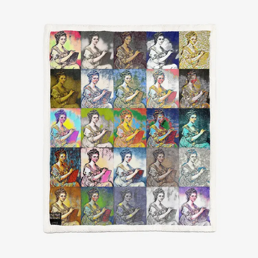 60"x78" Double-sided super soft plush blanket - School of painting - Angelica Kauffman Printy6