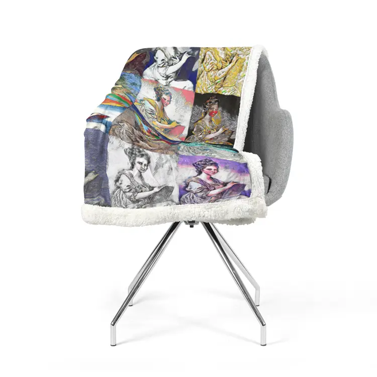 60"x78" Double-sided super soft plush blanket - School of painting - Angelica Kauffman Printy6