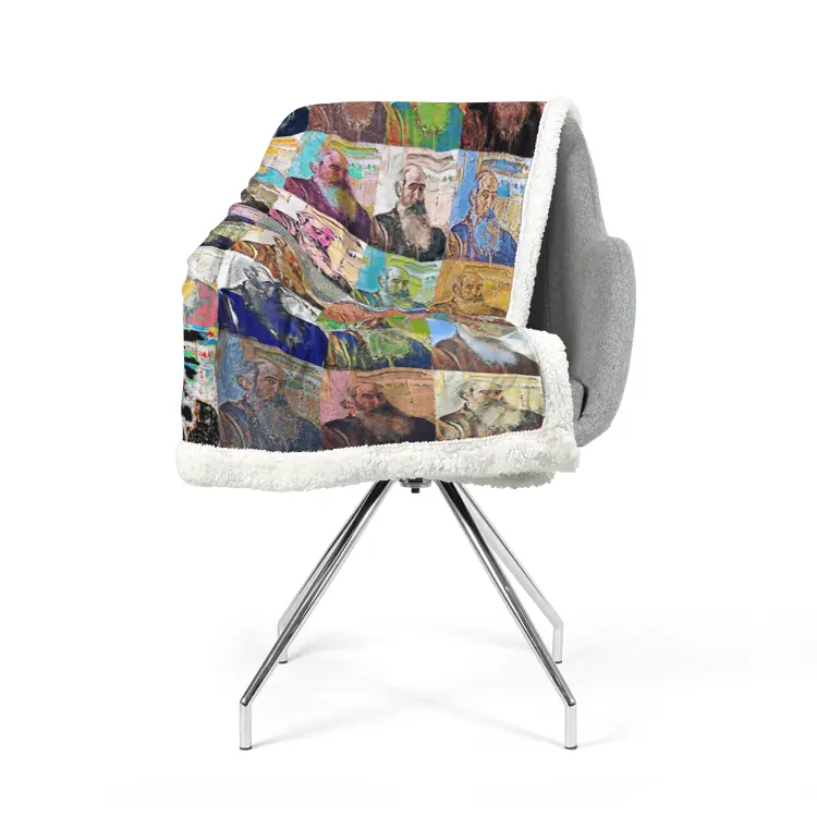 60"x78" Double-sided super soft plush blanket - School of painting - Camille Pissarro Printy6