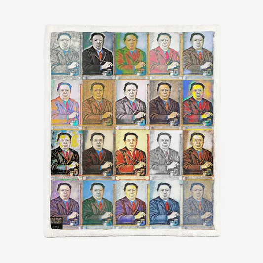 60"x78" Double-sided super soft plush blanket - School of painting - Diego Rivera Printy6