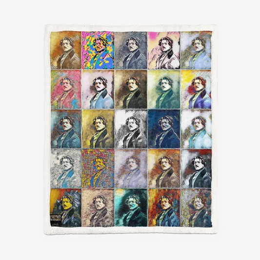 60"x78" Double-sided super soft plush blanket - School of painting - Eugene Delacroix Printy6