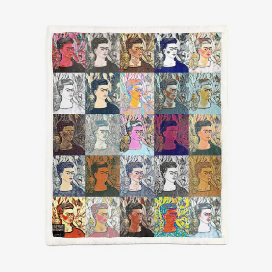 60"x78" Double-sided super soft plush blanket - School of painting - Frida Kahlo Printy6
