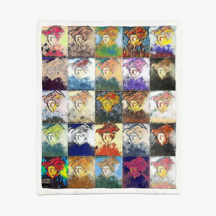 60"x78" Double-sided super soft plush blanket - School of painting - Jan Van Eyck Printy6