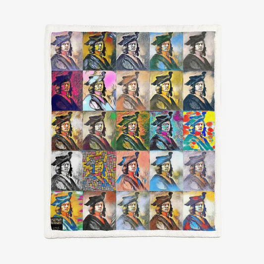 60"x78" Double-sided super soft plush blanket - School of painting - Johannes Vermeer Printy6