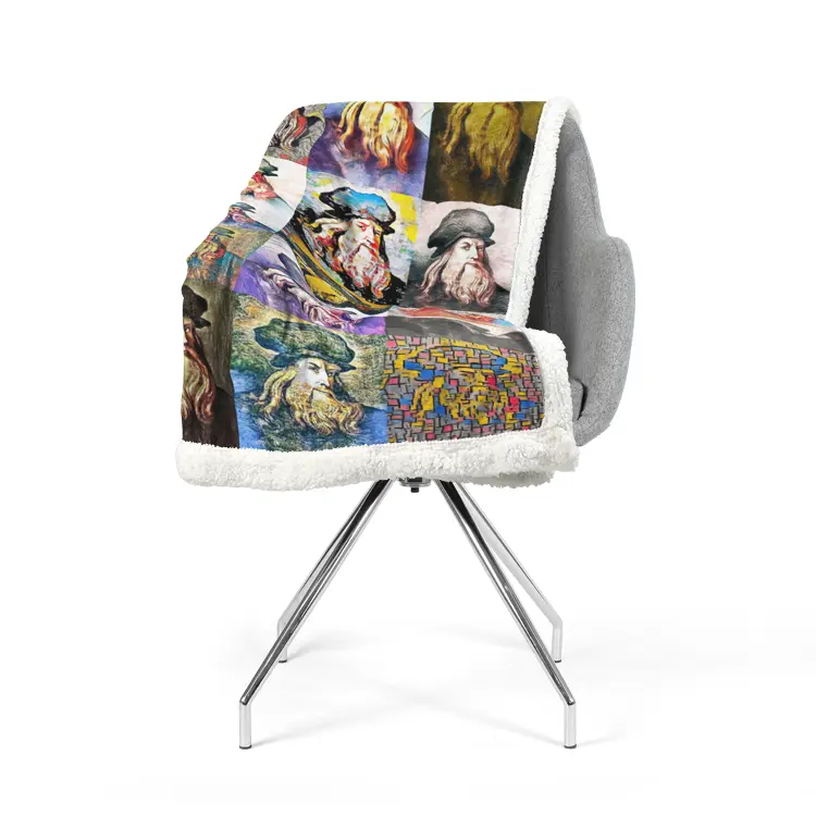 60"x78" Double-sided super soft plush blanket - School of painting - Leonardo Da Vinci Printy6