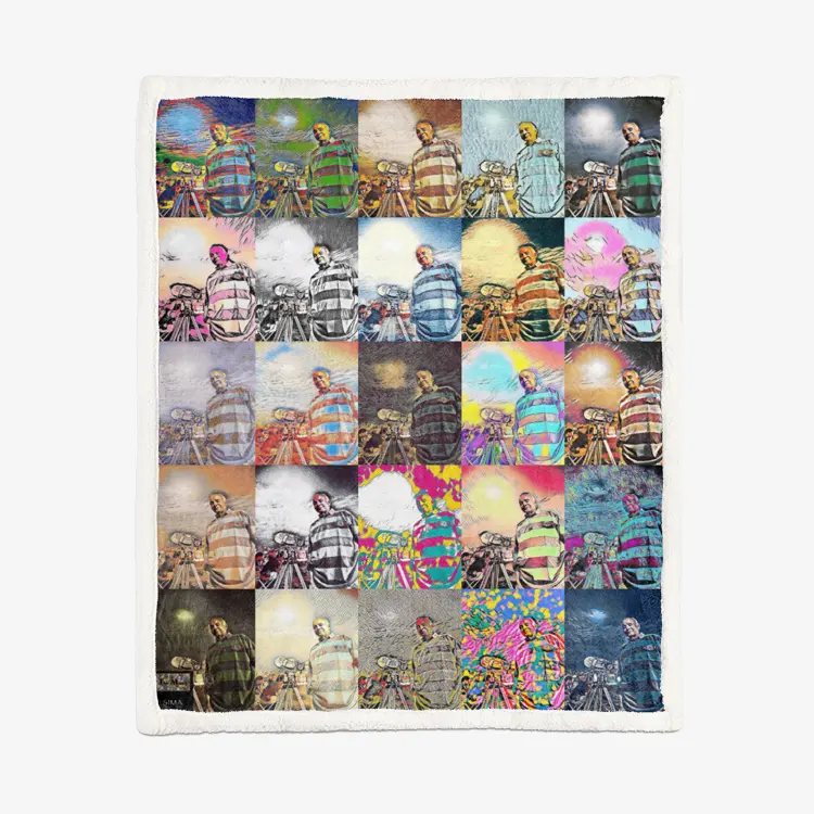 60"x78" Double-sided super soft plush blanket - School of painting - Mohammed Oumouloud Abbazi Printy6
