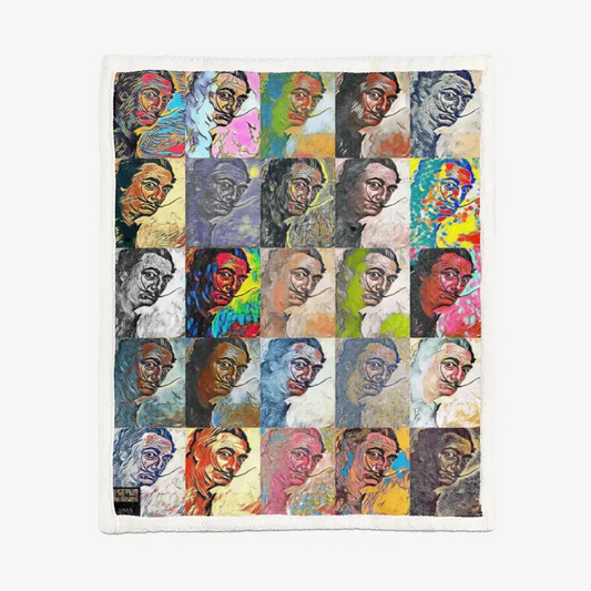 60"x78" Double-sided super soft plush blanket - School of painting - Salvador Dali Printy6