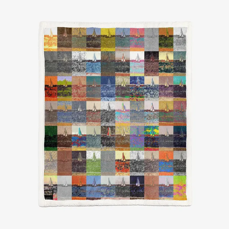 60"x78" Double-sided super soft plush blanket - The show must go on - Marina del Rey Printy6
