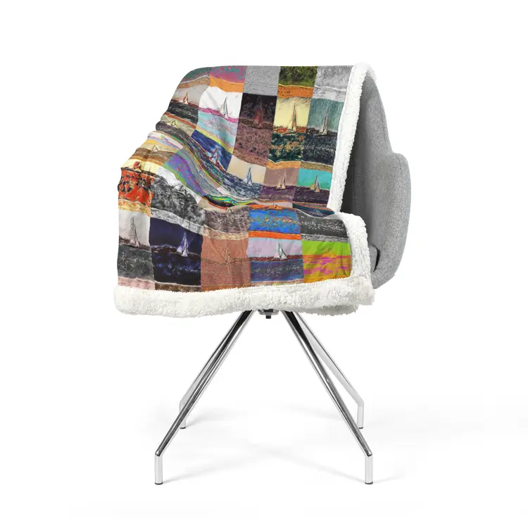 60"x78" Double-sided super soft plush blanket - The show must go on - Marina del Rey Printy6