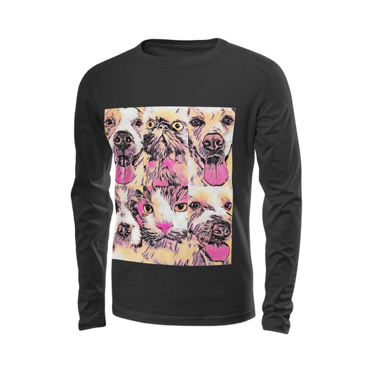 Black long sleeve t-shirt - Club 99 Printy6